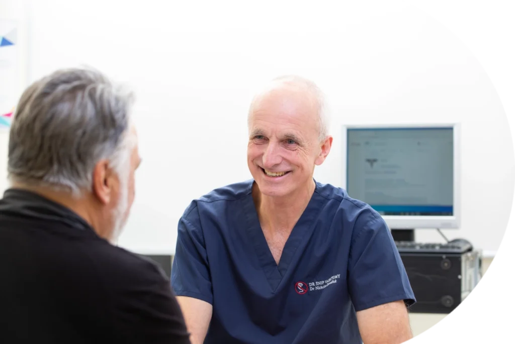 Dr Demediuk with a patient